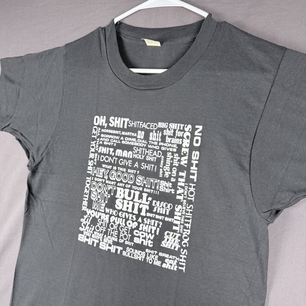 Vintage Screen Stars Men's Graphic Tee M Black Cotton Blend Short Sleeve